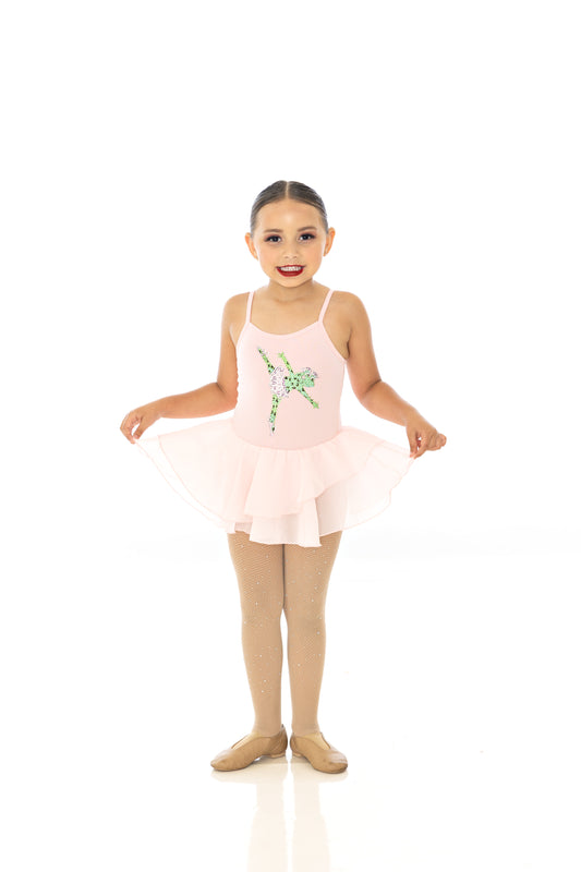 Pink Leotard with Attached TuTu/Freckled Frog Logo Rhinestones