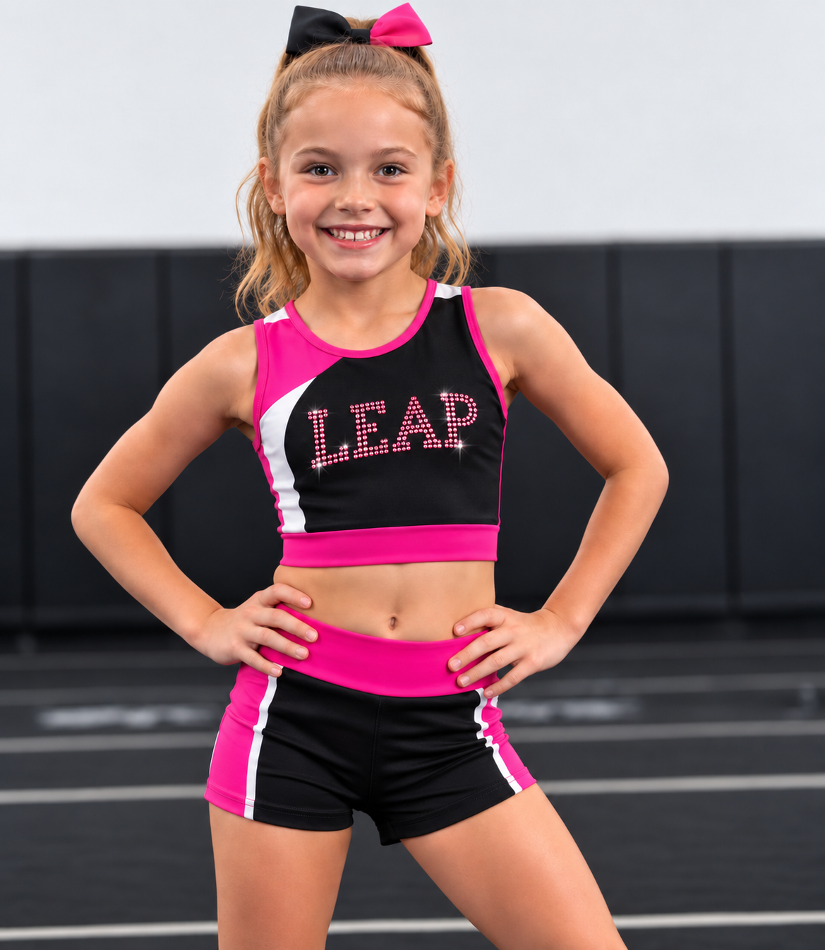 LEAP Rhinestone Sports Bra & Shorts Set